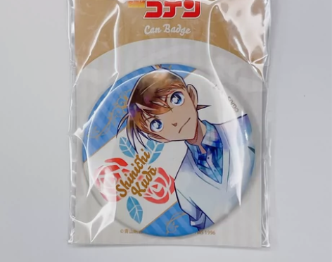 名侦探柯南 工藤新一水彩花朵吧唧 全新未拆...