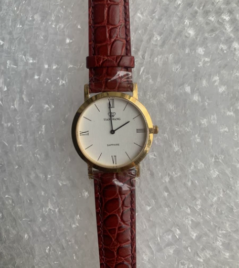 全新天王表男士石英手表男真皮表带，直径38...