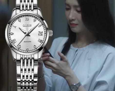 王曼妮江疏影同款手表女简约气质全自动机械表...