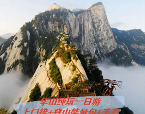 西安旅游华山一日游纯玩含大门票往返索道 上...