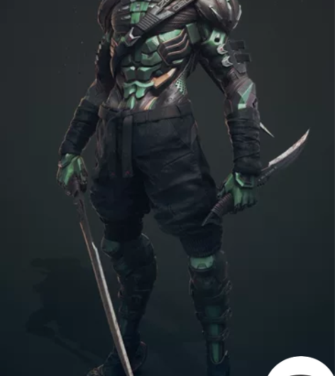 机械忍者｜20cm高树脂白模未来科幻电影漫...