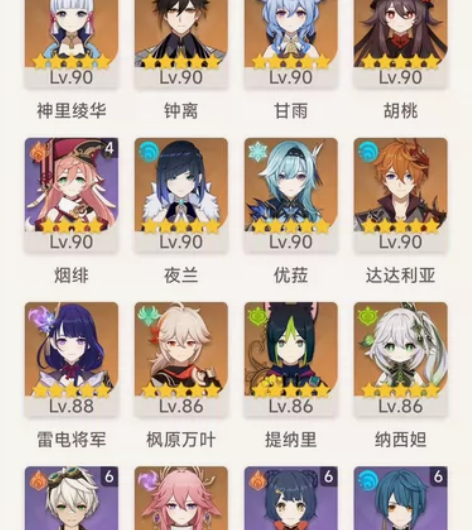 原神账号60级，主c基本上全部毕业。up池...