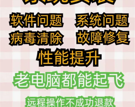 远程在线安装系统，解决系统疑难问题，重装纯...