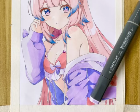 手绘定制原神珊瑚宫心海包邮代画临摹装饰画 ...