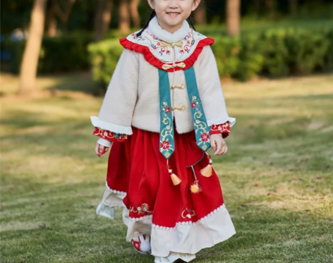 上元夜2021年冬季女孩儿童宝加绒加厚民族...