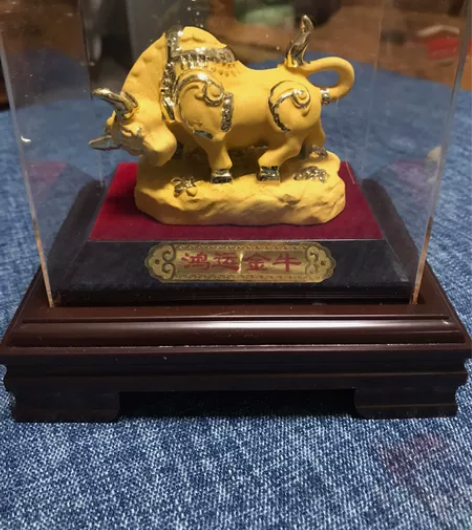 沙金牛工艺品，（质量保证带证书）精美礼品赠...