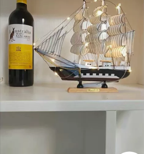 帆船模型摆件一帆风顺小木船毕业送闺蜜同学生...