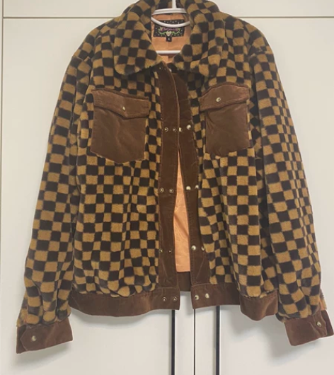 epic poetry棋盘格棕卡其外套S码...