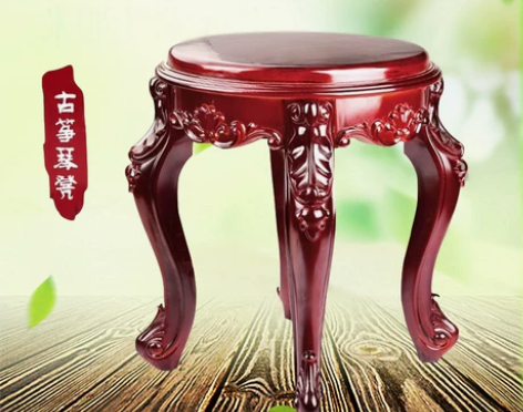 古筝圆凳实木古筝琴凳子仿古杨琴六角凳古琴方...