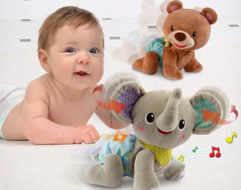 伟易达学爬小象婴儿爬行玩具宝宝电动引导爬爬...