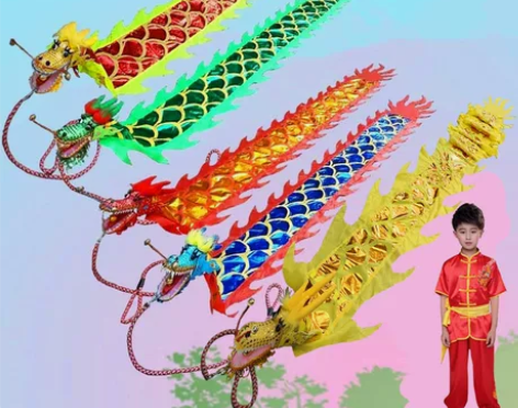 儿童广场健身龙甩龙彩带龙空竹龙舞狮龙甩杆龙...