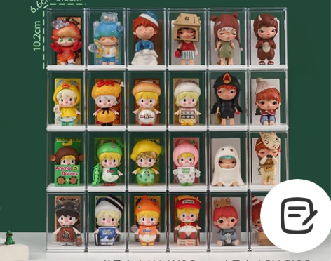 盲盒收纳展示架popmart亚克力透明柜单...