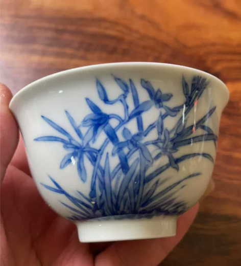 心业轩 空谷幽兰 过墙杯 张松春制瓷  仿...