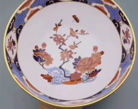 英国老牌瓷器spode斯波德手绘珐琅彩大碗...