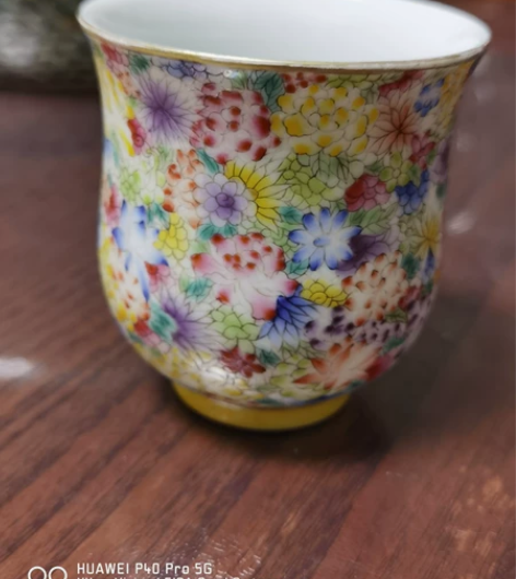 创汇时期百花不漏铃铛杯，画功精美，全美品，...