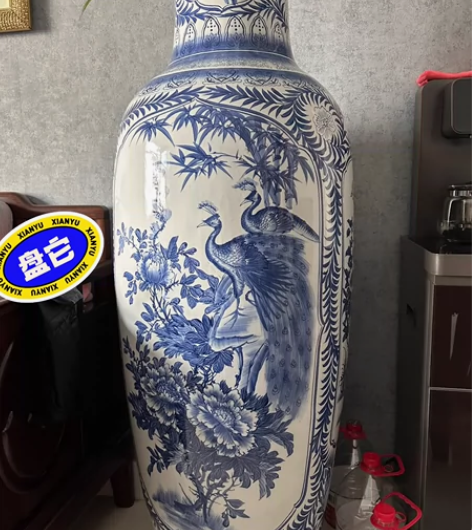 景德镇青花陶瓷落地大花瓶(公司、办公室、客...