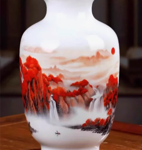 春节酬宾好物件。鸿运当头瓷器小花瓶家居装饰...