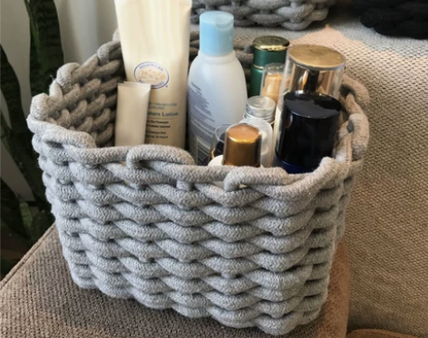 棉绳收纳筐编织筐loft桌面化妆品收纳置物...
