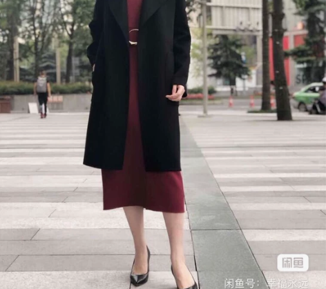 GIADA经典直身型风衣165码，双面羊毛...