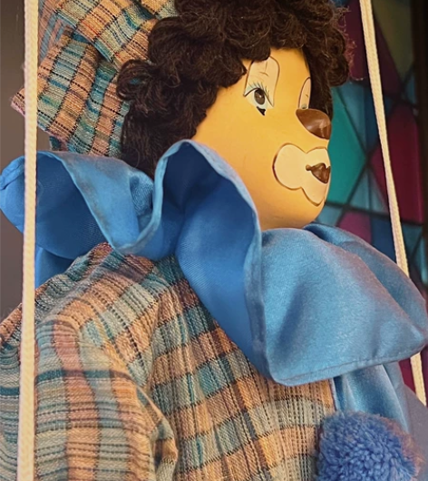 Vintage/秋千提线小丑 /古董娃娃陶...