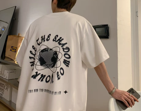 100%纯棉短袖男夏季潮流五分袖情侣宽松t...