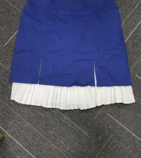 全新A字裙拼接百褶裙 时尚百搭显瘦牛仔拼接...