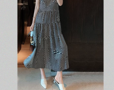 BOYAN法兰西美人 宽松舒适拼接大摆高腰...