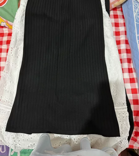 针织半身裙黑色包臀裙长裙秋冬季加厚高腰开叉...