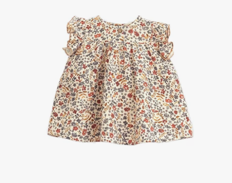 ins北欧田园风花丛 宝宝纯棉小裙子上衣夏...