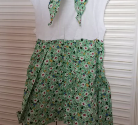 承希纯棉田园风连衣裙套装，带丝巾120码，...