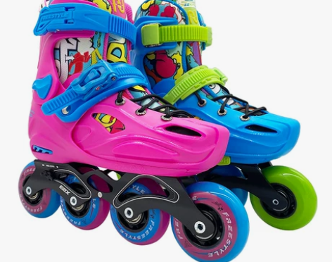 旱冰鞋 费斯儿童轮滑鞋套装平花休闲两用溜冰...