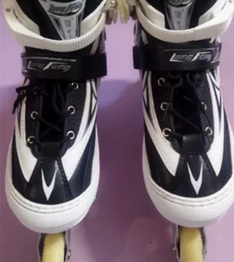 包邮9成新隆峰41-43码可调节旱冰鞋直排...