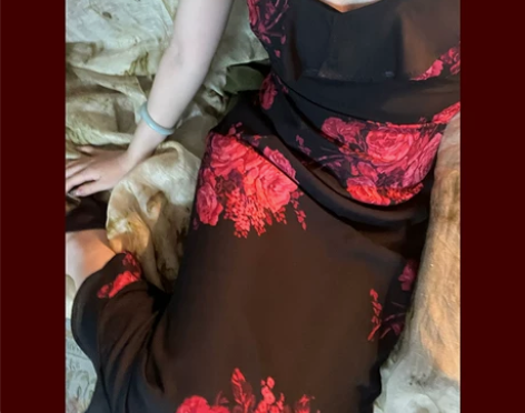 Lam muimui复古港风印花显瘦花色无...