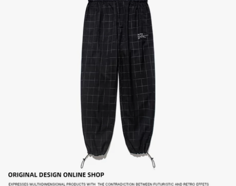 未来结构 原创设计垂感面料宽松格子工装男女...