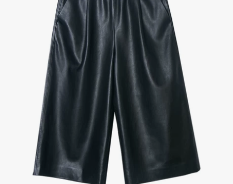 蓝珀网红七分阔腿裤2019新款宽松高腰直筒...