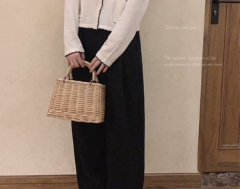 好垂感 高腰长腿 黑色 宽松休闲 运动通勤...