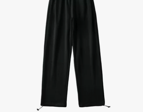 美式辣妹宽松运动裤女休闲高腰束脚深灰色卫裤...
