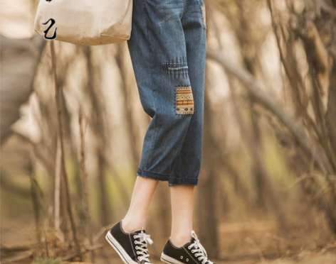 善己七分裤女夏2019新款哈伦裤宽松薄款九...