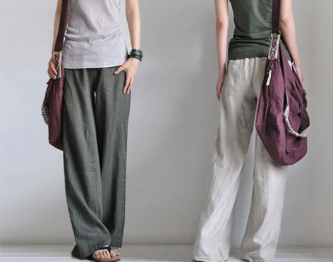 棉麻记2021夏新款文艺大码裤子休闲裤亚麻...