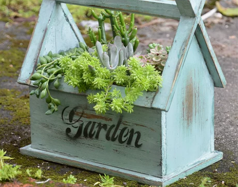 多肉花盆花篮 美式复古做旧木质花盆鲜花干花...