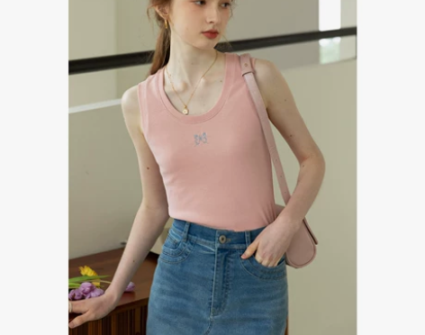 MELLIIY 夏季针织吊带内搭刺绣背心女...