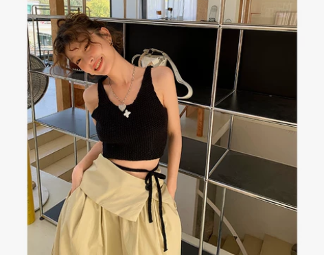 DULA好好家 短款针织吊带背心女2023...