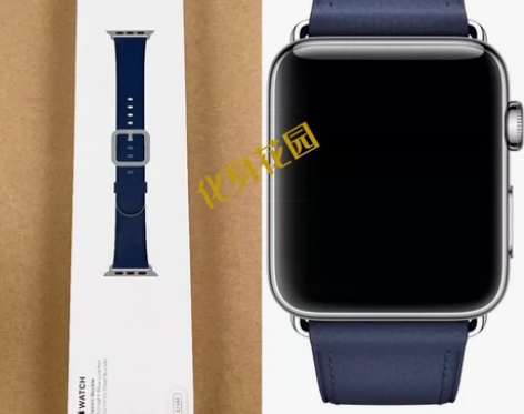 经典扣式表带 42mm 午夜蓝方扣皮革表带...