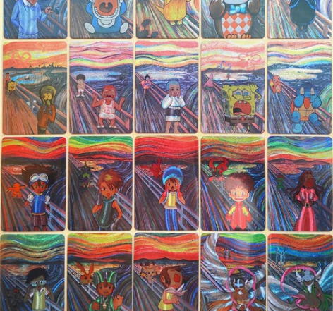 油画呐喊改编系列卡牌 一二弹全套20张 全...