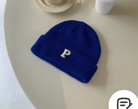 自留呐喊/陈奶奶百搭字母针织毛线帽子女韩版...