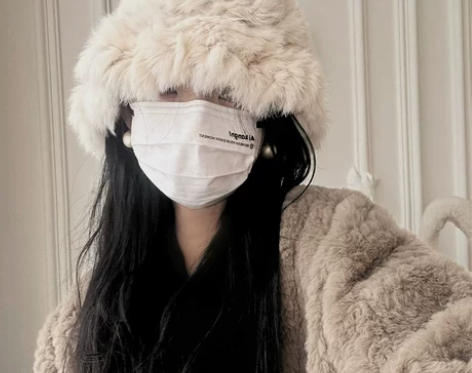 兔毛帽子女毛毛秋冬款百搭保暖防寒显脸小毛线...