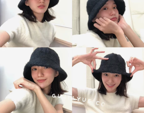 ?全新 秋冬毛绒高级黑色貂绒渔夫帽 全新没...