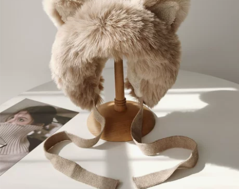 甜美可爱狐狸耳朵雷锋帽子女韩版秋冬季保暖毛...