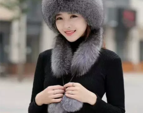 网红爆款仿皮草女款围脖一体帽子女冬季皮草围...