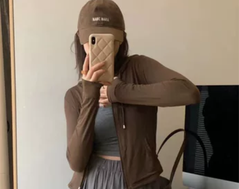 小香风连帽薄款防晒衣女春秋2023新款小个...